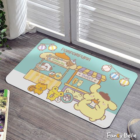 義大利Fancy Belle Sanrio《布丁狗餐車》抗菌可水洗軟式珪藻土強效吸水地墊 60*39CM