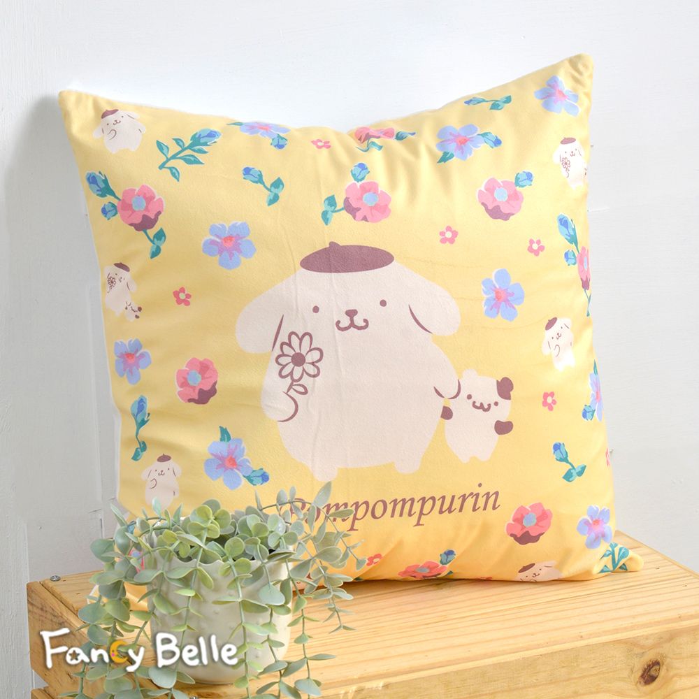 Fancy Belle 義大利《Sanrio-花漾布丁狗》麂皮靠墊 45*45CM