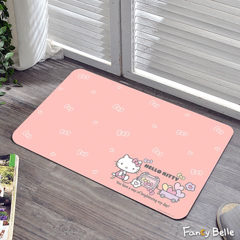 Fancy Belle 義大利《Sanrio-HELLO KITTY幸福時光》抗菌可水洗軟式珪藻土強效吸水地墊 60*39CM