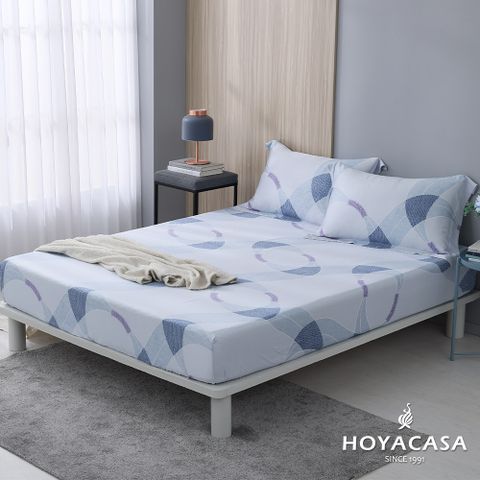《HOYACASA》單人100%天絲床包枕套三件組-滄藍