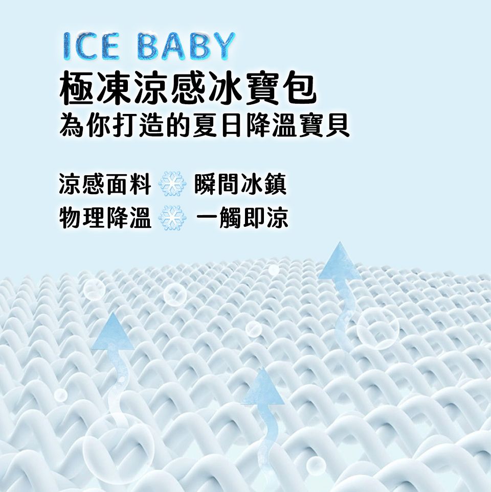 ICE BABY極凍涼感冰寶包為你打造的夏日降溫寶貝涼感面料瞬間冰鎮物理降溫一觸即涼