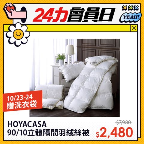 HOYACASA 法國90/10立體隔間羽絨被(雙人6x7尺)