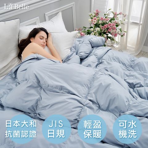 La Belle 義大利《95/5波蘭可水洗天然輕羽絨暖冬被》--單人-藍色