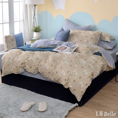 義大利La Belle《好朋友》單人日系親膚純棉雙層紗四件式被套床包組