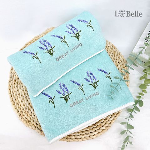 La Belle 義大利《蘿莉亞》刺繡舒柔透氣枕巾2入(共四色)-典雅綠