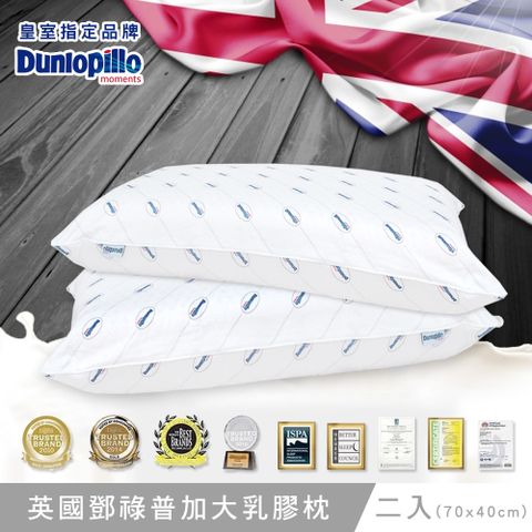英國百年品牌Dunlopillo 鄧祿普加大型乳膠枕-二入(70x40cm)
