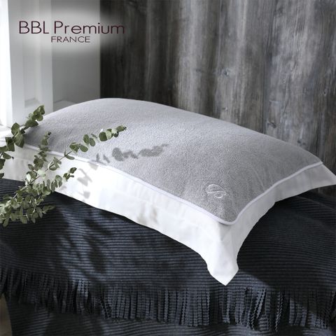 ❀熱賣款❀【BBL Premium】100%棉.刺繡枕巾(霧晨灰)