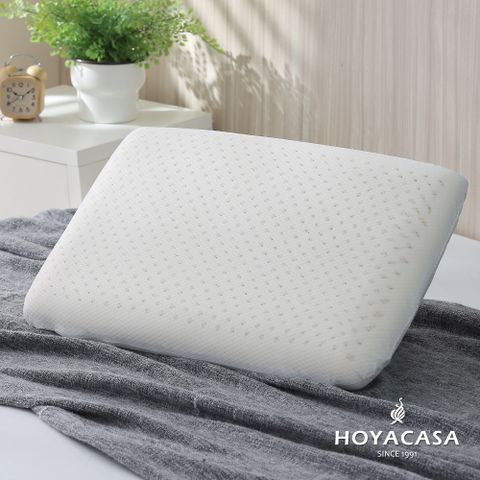 HOYACASA 泰國乳膠肩頸支撐高彈枕-平面型(一入)