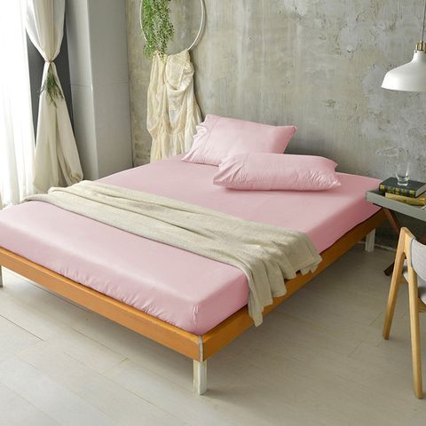 澳洲Simple Living 單人300織台灣製純棉床包枕套組(櫻花粉)