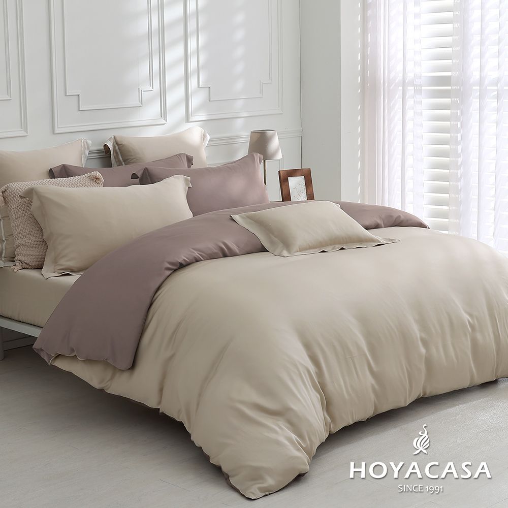 HOYACASA CASA 加大四件式60支素色天絲薄被套床包組-多款任選