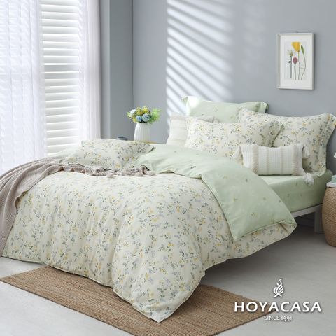 HOYACASA 洛妮卡 加大四件式抗菌天絲兩用被床包組