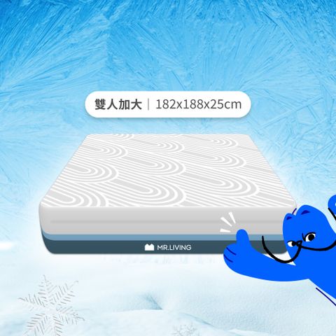涼感減壓記憶床墊 雙人加大 6*6.2尺