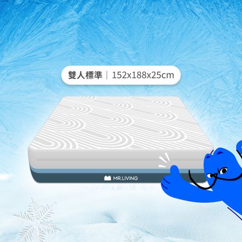 涼感減壓記憶床墊  雙人標準 5*6.2尺