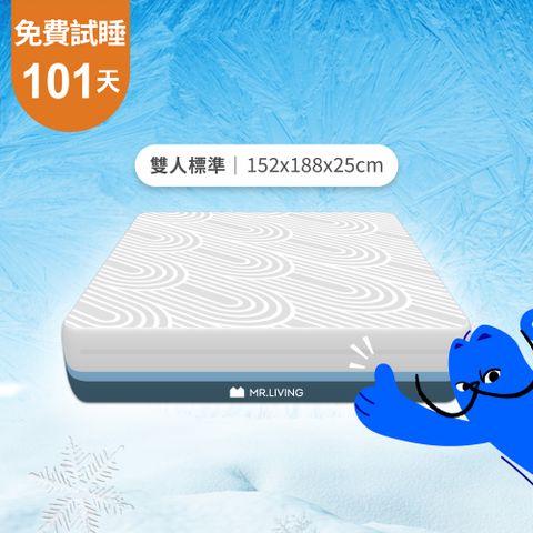 涼感減壓記憶床墊  雙人標準 5*6.2尺