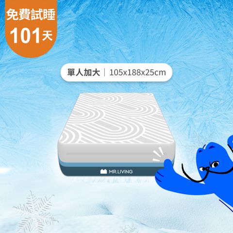 涼感減壓記憶床墊 單人加大 3.5尺