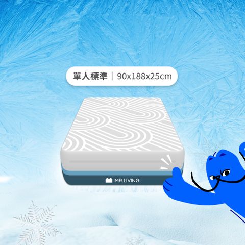涼感減壓記憶床墊 單人標準 3尺