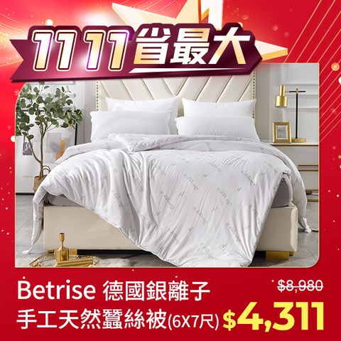 Betrise 【抗菌升級】德國銀離子防蹣抗菌-100%天然手工長纖蠶絲被(雙人6X7尺)