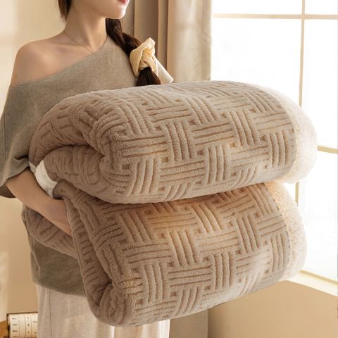 【臻品購】舒棉絨毛毯 冬季加厚蓋毯 羊羔絨 辦公室午睡毯 披肩沙發毯子 可水洗機洗 多色可選 150*200cm