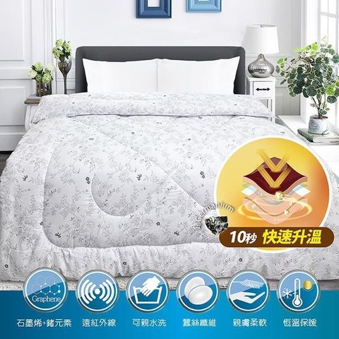 【Victoria】石墨烯雙人抗菌可水洗蠶絲被