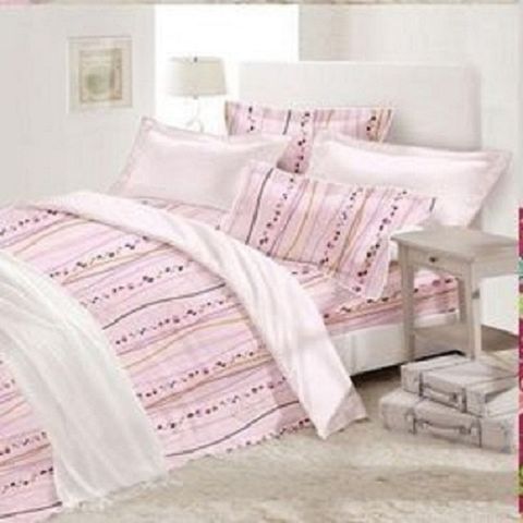 LAMINA混紡單人被套-印花粉