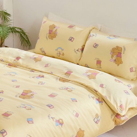 小熊維尼玩耍100%天絲鋪鋪棉兩用被套-雙人
