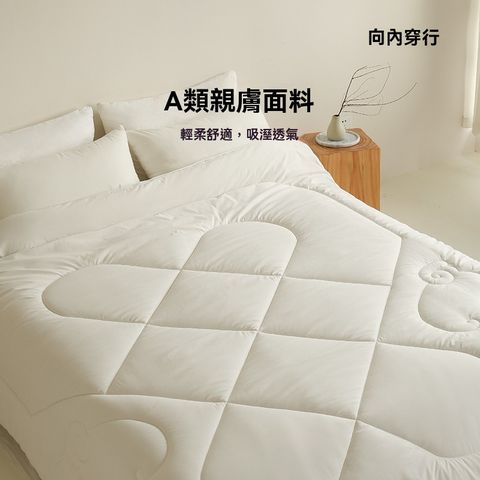 大豆纖維被芯 冬季被褥 雙人被 加厚保暖 臥室被子 向內穿行羊毛被 220x240cm 整被約9斤