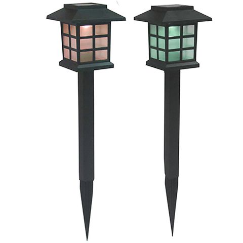 月陽超值2入日式七彩光太陽能自動光控LED庭園燈草坪燈插地燈 (JP5025C2)