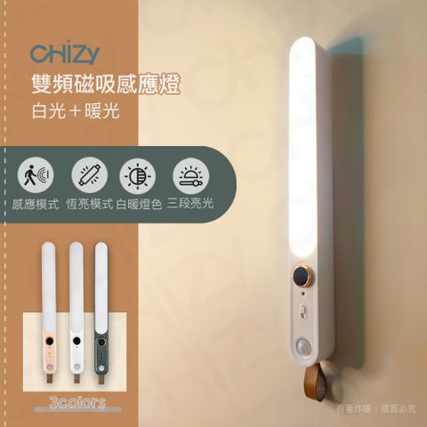 CHIZY 雙頻磁吸感應燈LS-1 (白/墨綠/粉橘)