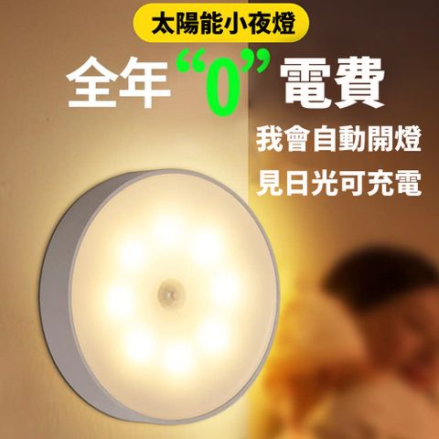 自動雙感應小夜燈 USB充電 磁吸式LED感應燈管 櫥櫃燈 走廊燈 圓款 黃光/白光