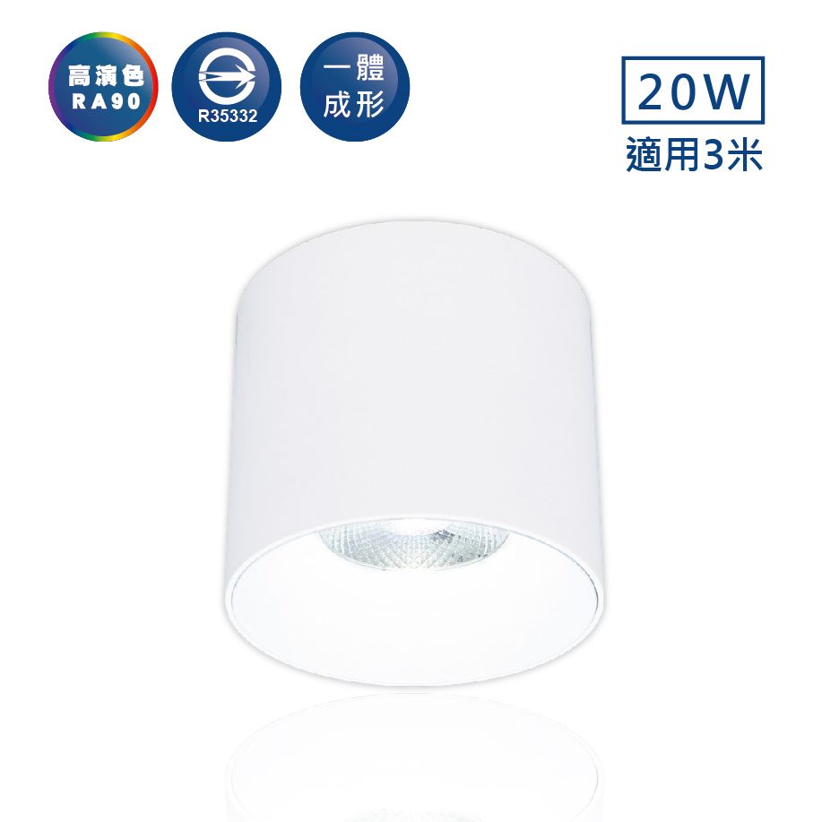 DanceLight 舞光 20W 神盾筒燈 光束角36度 壓鑄鋁散熱快 全電壓 一體成形 白殼 黑殼(白光/自然光/黃光)