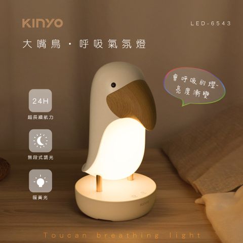 USB充電LED大嘴鳥呼吸氣氛燈,呼吸燈及夜燈模式設計