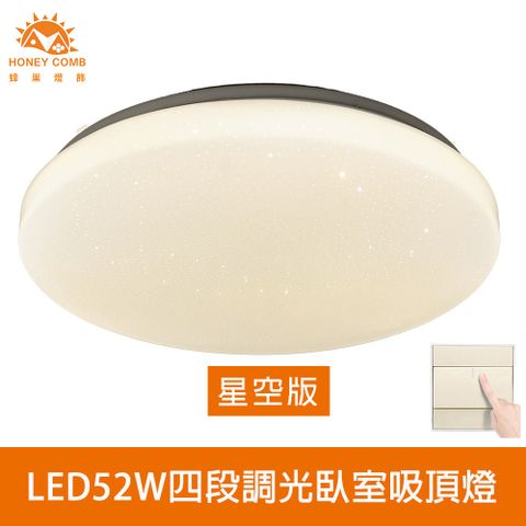 HONEY COMB 北歐星空LED52W四段調光臥室吸頂燈(V2898F52WV2898F52YV2898F52N)