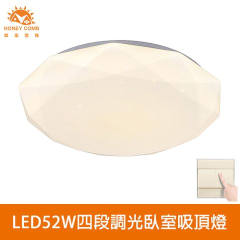 HONEY COMB 星鑽LED52W四段調光臥室吸頂燈(V2894F52WV2894F52YV2894F52N)