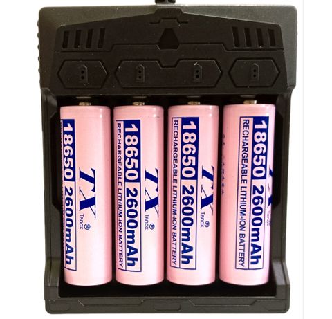 TX特林 2600mAh18650鋰充電池4入附四槽USB充電器(LI2600-4+4USB)