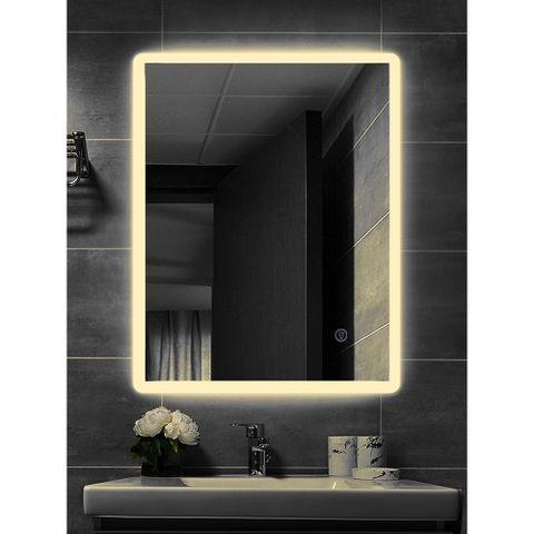 H&amp;R安室家 波爾多LED燈 方型掛鏡/浴鏡ZA0195( 三面發光 觸控開關 可調色溫亮度)
