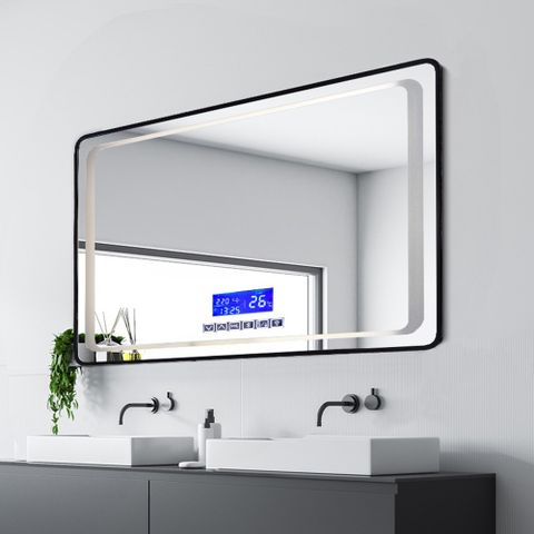 H&amp;R安室家 慕尼黑藍芽版 LED燈掛鏡/浴鏡ZA0199( 觸控開關 單色光 藍芽功能可撥放音樂)