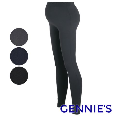 【Gennies奇妮】無縫九分褲襪-黑/藍/灰