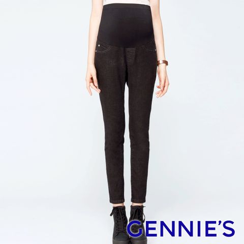 【Gennies奇妮】率性時尚顯瘦牛仔褲(黑)