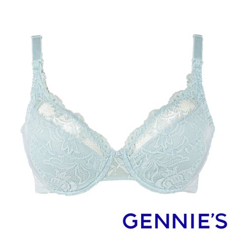 Gennies 奇妮 010系列-小性感蕾絲軟鋼圈哺乳內衣(水藍)