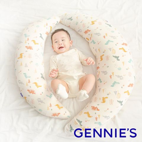 【Gennies奇妮】恆溫抗菌親子枕-淘氣米(月亮枕+安撫枕)