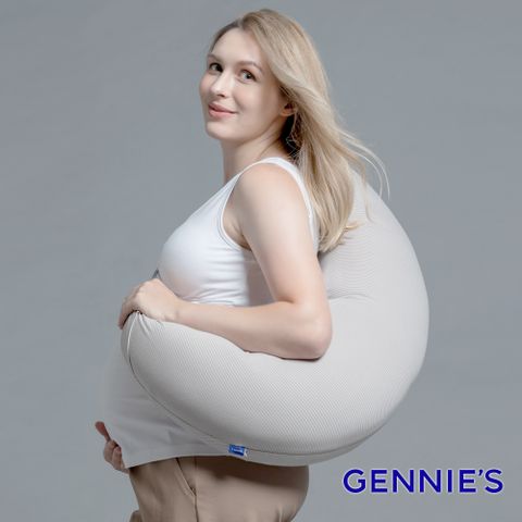 Gennies 奇妮 智能恆溫抗菌月亮枕(咖啡紗) 孕婦枕 哺乳枕 側睡枕