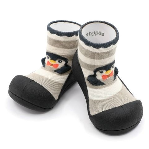 韓國Attipas襪型學步鞋-黑底企鵝