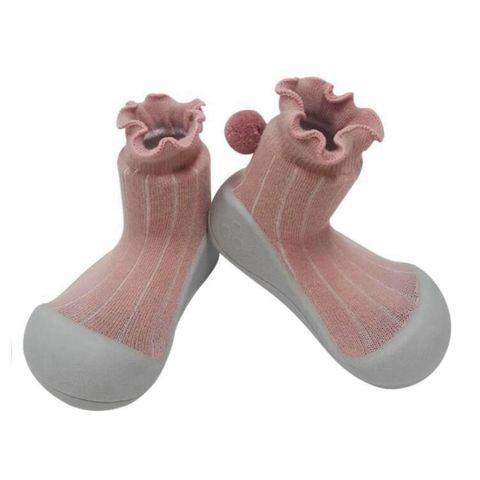 韓國Attipas襪型學步鞋-粉色小毛球