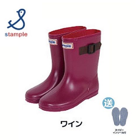日本製 stample扣帶式兒童雨鞋71970-紅色