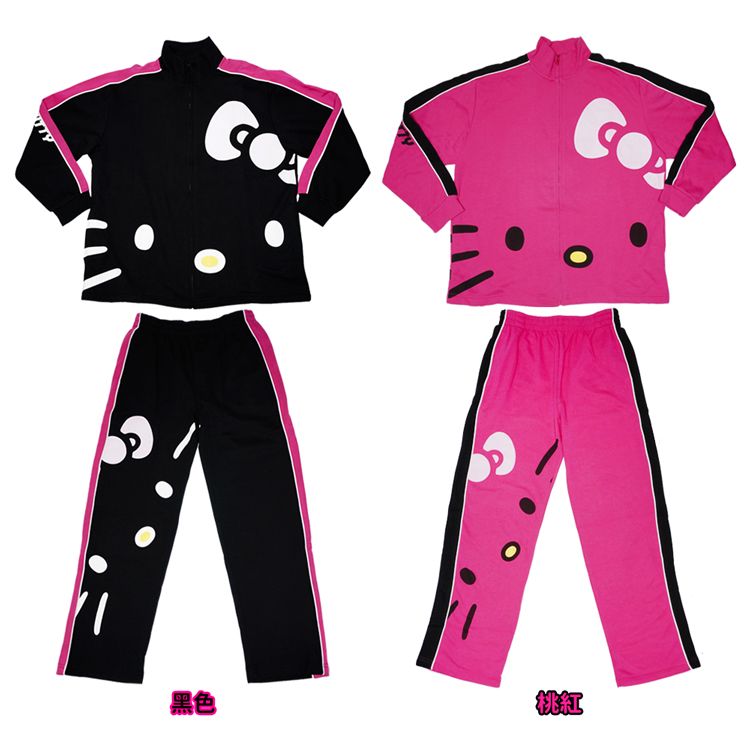  日本進口HELLO KITTY凱蒂貓休閒服運動服上衣+褲子兩件式套裝 SAN-168(平輸品)【小品館】