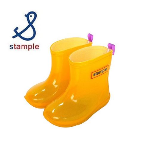 日本製 stample兒童雨鞋-果凍黃