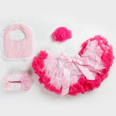 日安朵朵 女嬰童蓬蓬裙禮盒 - 粉嫩小公主櫻花 (裙+圍兜+寶寶襪)