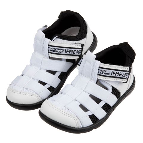 《布布童鞋》日本IFME白色和風兒童機能水涼鞋(15~21公分) [ P1L712M ]