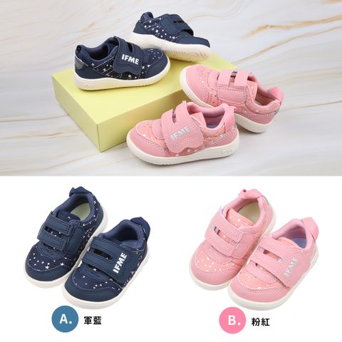 《布布童鞋》日本IFME輕量系列星星寶寶機能學步鞋軍藍/粉紅(2款任選)