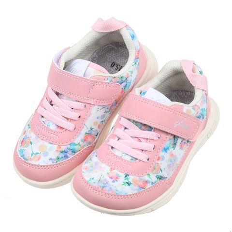 《布布童鞋》日本IFME輕量系列粉紅花染兒童機能運動鞋(15~18公分) [ P2R402G ]